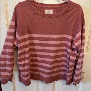 Fat Face Pink Dusty Pink striped Sweatshirt US size 14 100% cotton